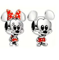 Berloque Prata 925 Mickey e Minnie p/ pulseira pandora e Vivara