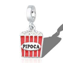 Berloque Prata Charms Pulseira Pipoca Cinema Minimalista