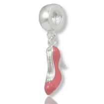 Berloque Prata Maciça 925 P/ Pulseira Sapato Vermelho Berloque Prata Maciça 925 P/ Pulseira Sapato Vermelho