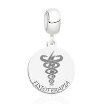 Berloque profissão fisioterapia prata 925 legítima pingente berloque