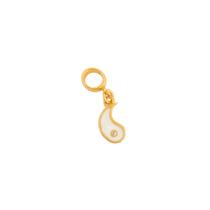 Berloque Resinado Yin Yang Branco Banhado a Ouro Berloque Resinado Yin Yang Branco Banhado a Ouro