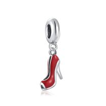 Berloque SALTO ALTO VERMELHO em Prata S925 para pulseiras modelo Pandora ou Vivara