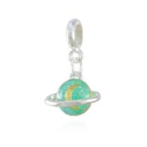 Berloque Saturno Banhado a Prata 925 Pingente Charm