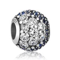 Berloque SEP PEDRAS BRANCAS PRETAS Prata 925 Pandora Vivara