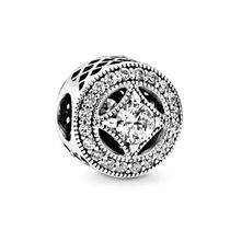 Berloque SEP REDONDO PEDRAS em Prata S925 para pulseiras modelo Pandora ou Vivara