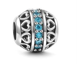 Berloque SEPARADOR AZUL CORAÇÕES Prata 925 Pandora Vivara Berloque SEPARADOR AZUL CORAÇÕES Prata 925 Pandora Vivara