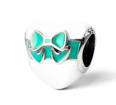 Berloque Separador Coração Com Laço ul