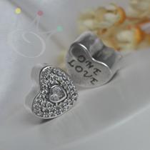 Berloque Separador Coração Cravejado One Love Cor Cristal - Prata