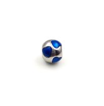 Berloque Separador Corações Azul Aço Inox