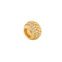 Berloque Separador Duas Fileiras Cravejadas Banhado a Ouro