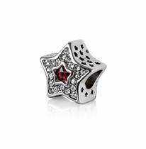 Berloque Separador Estrela Cravejada Zircônia Em Aço Inox