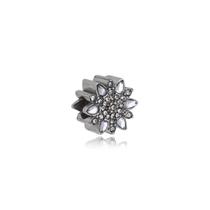 Berloque Separador Flor Cravejada Zircônia Em Aço Inox Berloque Separador Flor Cravejada Zircônia Em Aço Inox