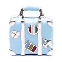 Berloque Separador Mala Prata 925 - Cores Variadas - 11x10mm