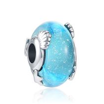 Berloque SEPARADOR MURANO AZUL CONCHA em Prata S925 para pulseiras modelo Pandora ou Vivara Berloque SEPARADOR MURANO AZUL CONCHA em Prata S925 para pulseiras modelo Pandora ou Vivara