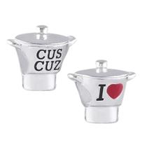 Berloque Separador Panela Cuscuzeira Eu Amo Cuscuz Prata 925