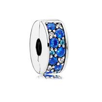 Berloque SEPARADOR PEDRA AZUL C/E em Prata S925 para pulseiras modelo Pandora ou Vivara