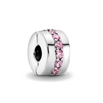 Berloque SEPARADOR PEDRA ROSA LARGA em Prata S925 para pulseiras modelo Pandora ou Vivara Berloque SEPARADOR PEDRA ROSA LARGA em Prata S925 para pulseiras modelo Pandora ou Vivara