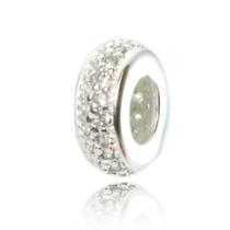 Berloque Separador Pedra Zirconia Branca P/ Pulseira Prata Berloque Separador Pedra Zirconia Branca P/ Pulseira Prata
