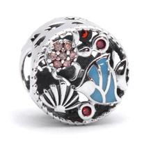 Berloque Separador Peixe no Mar Prata 925 Esmaltado - 11mm Berloque Separador Peixe no Mar Prata 925 Esmaltado - 11mm