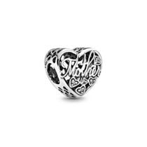 Berloque Separador Prata 925 Coração Mãe e filho Mother Son