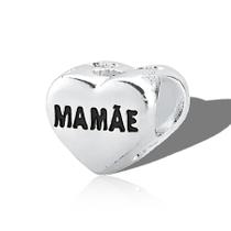 Berloque Separador Prata Lei Mae Coração Mamae Minimalista Berloque Separador Prata Lei Mae Coração Mamae Minimalista