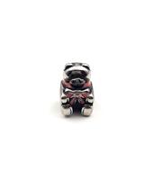 Berloque Separador Ursinho Resina Rosa Aço Inox