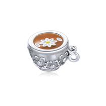 Berloque Separador Xicara de Chá Café Prata 925 Original