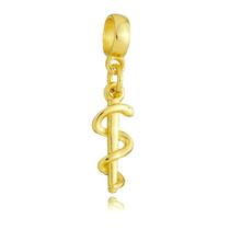Berloque Símbolo da Medicina Banhado a Ouro 18k Berloque Símbolo da Medicina Banhado a Ouro 18k