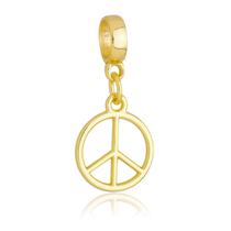 Berloque Símbolo Paz Banhado a Ouro 18k