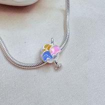 Berloque Sorvete Colorido em Prata 925 com Resina