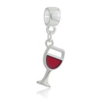 Berloque Taça de Vinho Pingente Banhado à Prata
