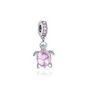 Berloque Tartaruguinha Rosa em Prata 925