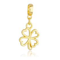 Berloque Trevo 4 Folhas Banhado a Ouro 18k