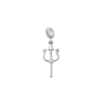 Berloque tridente cravejado mm zircônias banhado a rhodium