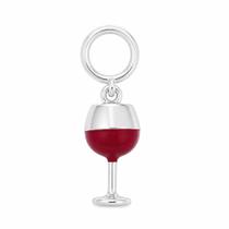 Berloque Vinho Garrafa Taça Em Prata 925 Berloque Vinho Garrafa Taça Em Prata 925