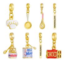 Berloques Cozinha Gastronomia Confeitaria Banhado a Ouro 18k Berloques Cozinha Gastronomia Confeitaria Banhado a Ouro 18k