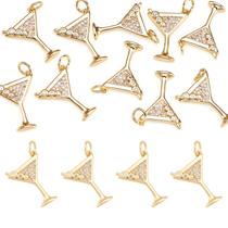 Berloques de Joias EEE ELECRELIVE Banhados a Ouro 18K com Zircônias Cúbicas, 10 Peças Berloques de Joias EEE ELECRELIVE Banhados a Ouro 18K com Zircônias Cúbicas, 10 Peças