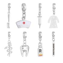 Berloques Odontologia Dentista Odonto Banhado a Prata 925 Berloques Odontologia Dentista Odonto Banhado a Prata 925