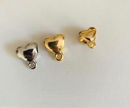 Berloques para pulseiras inspiração pandora coração ouro e prata