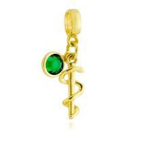 Berloques Profissões Profissão Com Cristal Strass Banhado a Ouro 18k