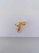 Berloques semi joia prata 925 e ouro 18k urso cristal vidro Berloques semi joia prata 925 e ouro 18k urso cristal vidro