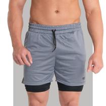 Bermuda 2em1 Masculino Drifit com ProteçãoUV e Bolso Oculto Bermuda de compressão Academia