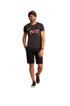 Bermuda Acostamento Casual Sarja Preto