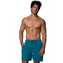 Bermuda Adulto Com Bolso e Elástico No Cós Tecido Sintético Macio Selene Masculina Lisa