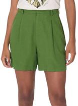 Bermuda Alfaiataria 1000129153 Feminina Com Bolsos e Cinto Viscolinho T. P/GG Bermuda Alfaiataria 1000129153 Feminina Com Bolsos e Cinto Viscolinho T. P/GG