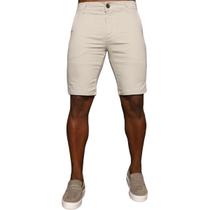 Bermuda Alfaiataria Skinny Areia Casual Premium Masculina