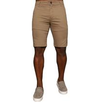 Bermuda Alfaiataria Skinny Marrom Casual Premium Masculina