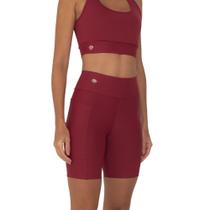 Bermuda Amei Sports Poliamida Bolsos Laterais - Vinho
