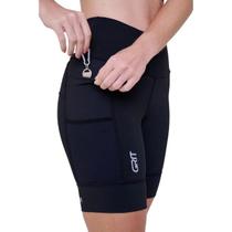 Bermuda Authen Feminino Grit Bossa 7 Bolsos 18cm Preto