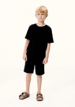 Bermuda básica infantil menino em moletom - preto